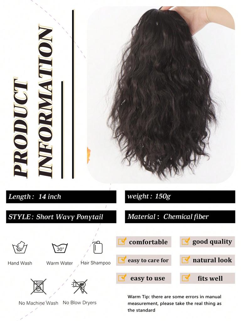 Ponytail Extension 20Inch Drawstring Ponytail Hair Extensions For Women Long Wavy Ponytail Synthetic Hairpiece For Women Daily Use