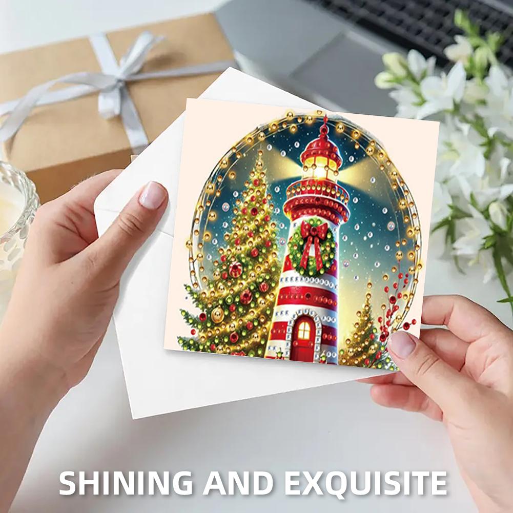 6PCS DIY Diamond Art Greeting Cards Christmas Congratulations Cards & Gifts