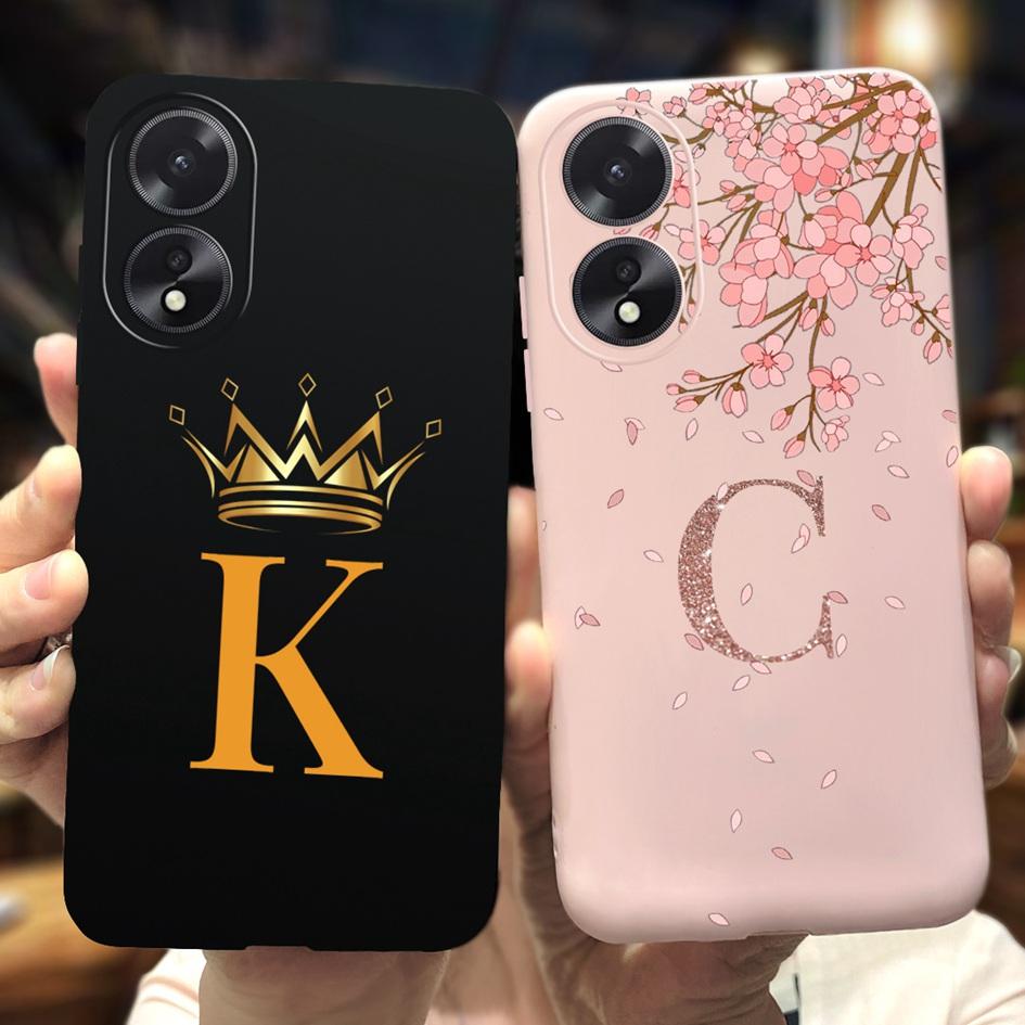 For OPPO A38 4G Case Cute Crown Letters Shockproof Silicone Soft Phone Back Cover For OPPO A18 Funda OPPOA38 A 38 CPH2579 Bumper