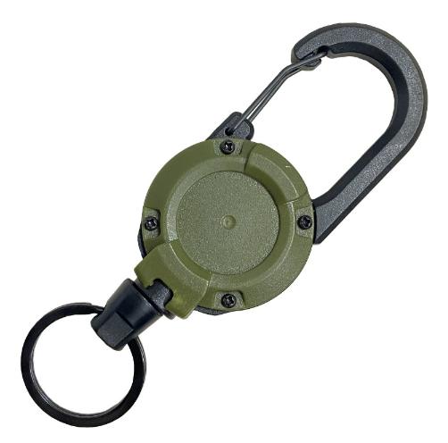 Heavy Duty Retractable Keychain with Steel Cable Carabiner Clip Anti-Lost Pull Reel Lanyard for Outdoor Sports Tools Keys ID Bad