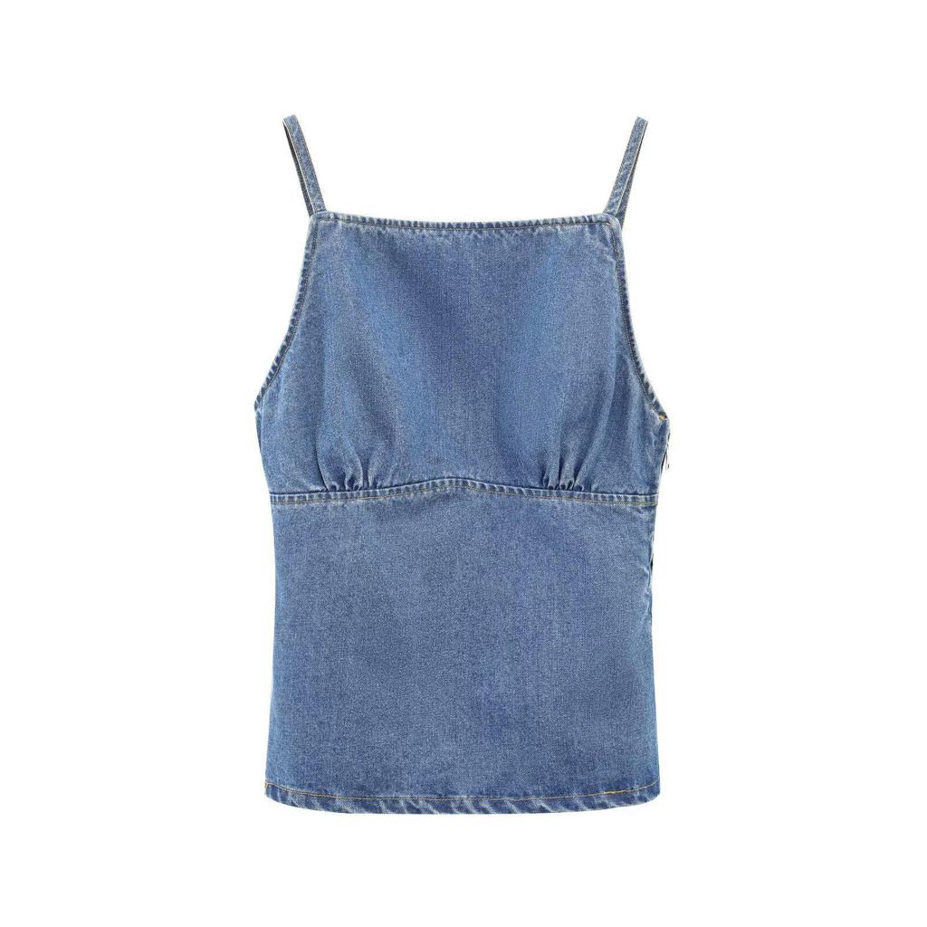 2025 Spring/Summer Women's Off-Shoulder Denim Camisole - Hot Girl Style