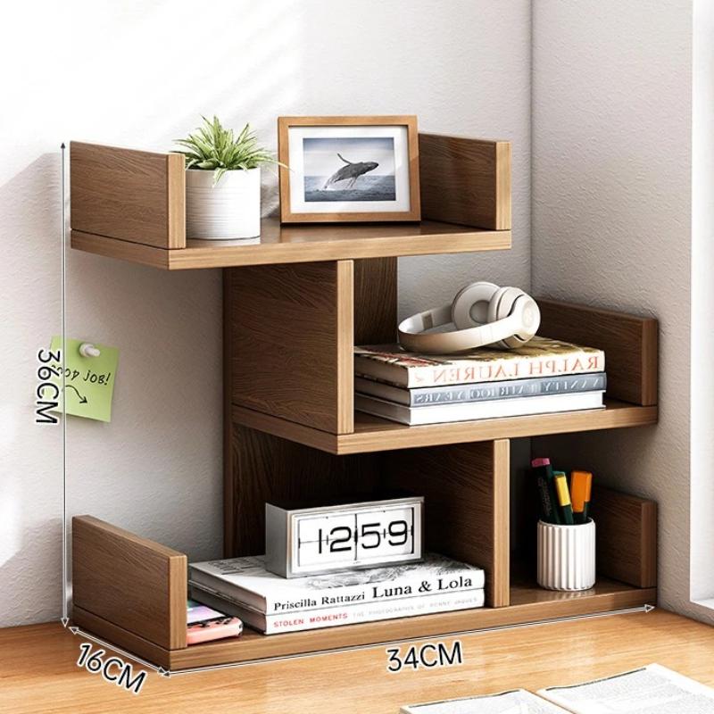 Bookcase Desktop Desk Storage and Storage Rack Household Desk Small Bookshelf Bedroom Office Multi-layer Simple Shelf
