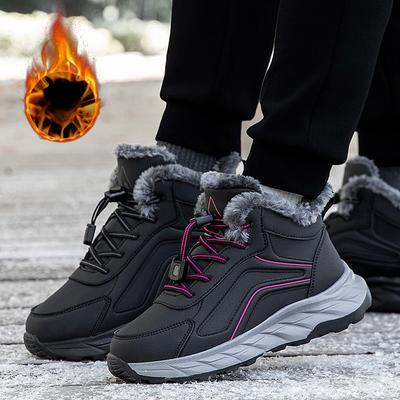 Men's and Women's Large Size Winter Warm Fur One Snow Boots Padded Lining Ankle Boots Non-slip Hiking Sports Cotton Boots