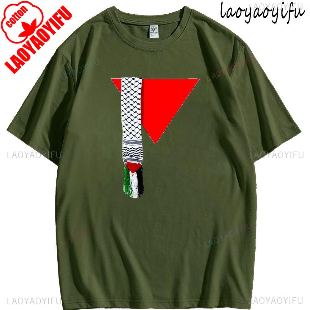 2025 Mode Palästina Flagge Sommer Trend Lässig Uniex Lockere Shirts für Männer O-Ausschnitt Nationales Emblem Gedruckt Sport T-Shirt Tops