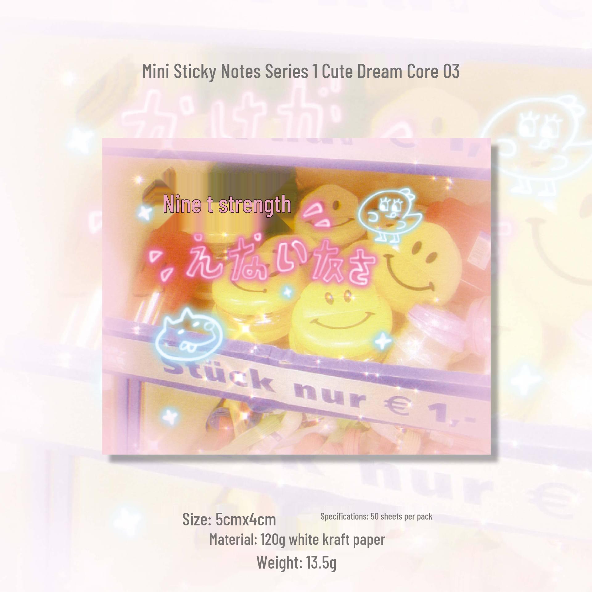 AGUGU Dream Core Tearable Mini Sticky Notes, Salt System, 50 Sheets, Adhesive-Free, for Journaling and Collage.