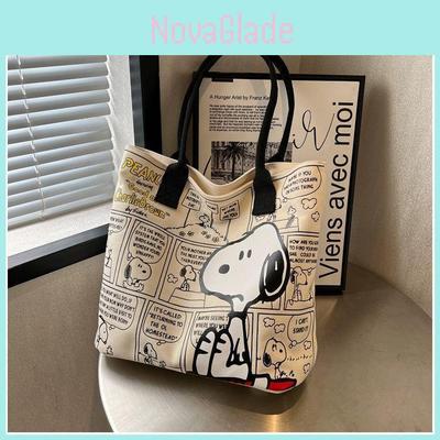 Sac Cabas en Toile Snoopy Grande Capacité pour Voyage Décontracté et Trajets Quotidients