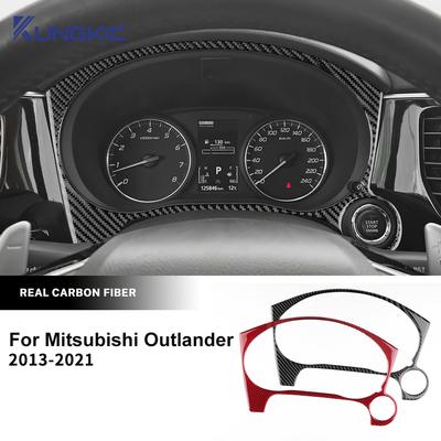 Miękkie włókno węglowe Do Mitsubishi Outlander 3 2013 2014 2015 2016 2017 2018    Wersja LHD Naklejka Dekoracyjna Ramy Prędkościomierza