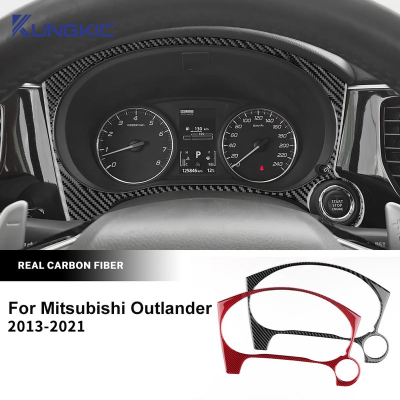 Soft Carbon Fiber For Mitsubishi Outlander 3 2013 2014 2015 2016 2017 2018    LHD Speed Frame Decoration Sticker