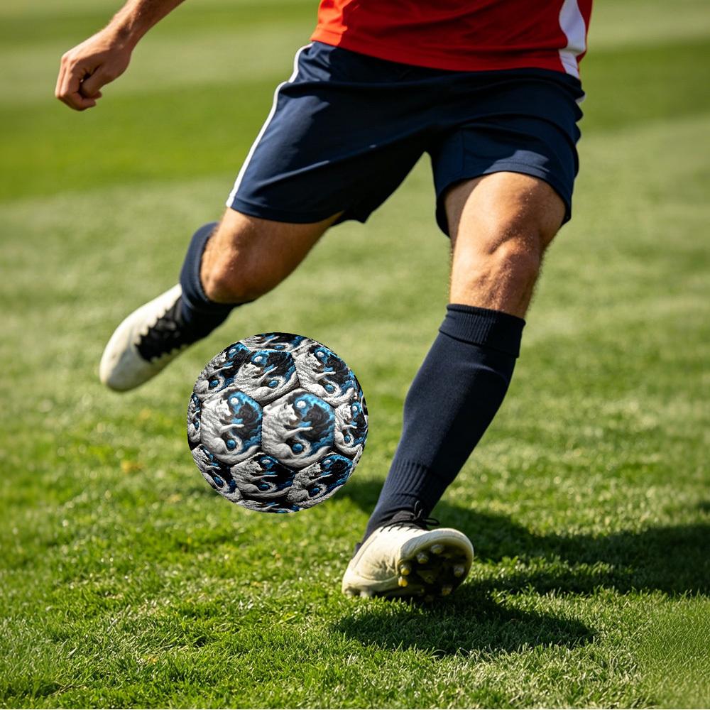 1 Stück Yin Yang Wölfe Thema Fußball, Größe 5, Leichtes PVC, Outdoor Trainingsfußball, Geschenk c6574