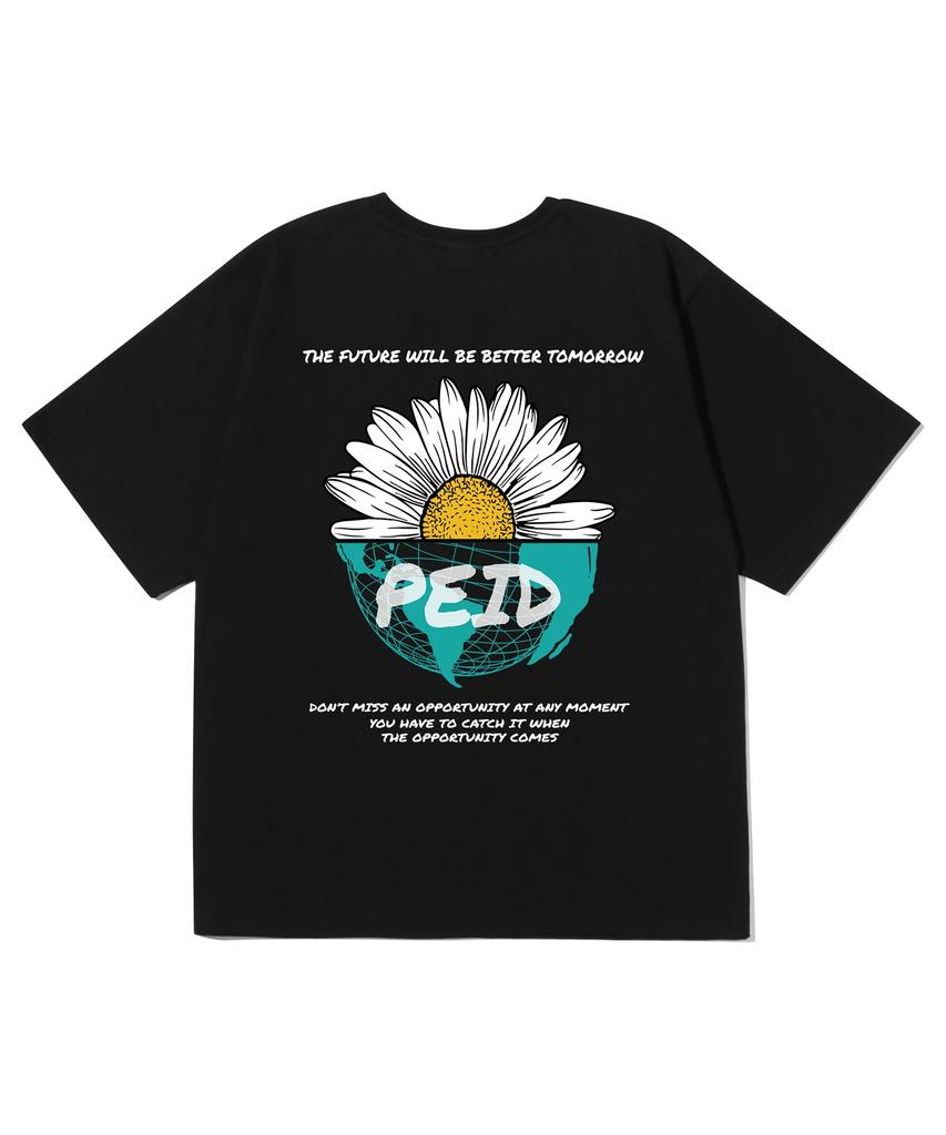 Peideu Pd Half Daisy Short Sleeve T-Shirt Black