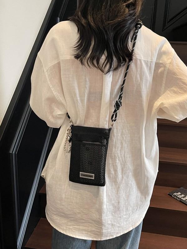Small Breathable Mesh Bag With Adjustable Strap For Daily Casual Use