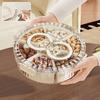 Refrigerator Storage Box with 6/7 Dividers Sealing Lid 360-Degree Rotating Tray Vegetables Shrimp Cocktails Party Appetizers Organizer