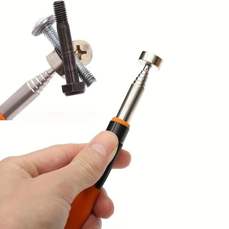 8 Pfund Magnetischer Einziehbarer Aufheber Orange Saug Eisenstange Tragbarer Multifunktionaler Extraktor Stiftklemme Kfz-Reparaturwerkzeuge