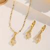 3PCS A Set of Gold-plated Stainless Steel Chains with Geometric Water Drop Designs Pcs Sexual Design Ins French-style Light Luxury Retro Neutral