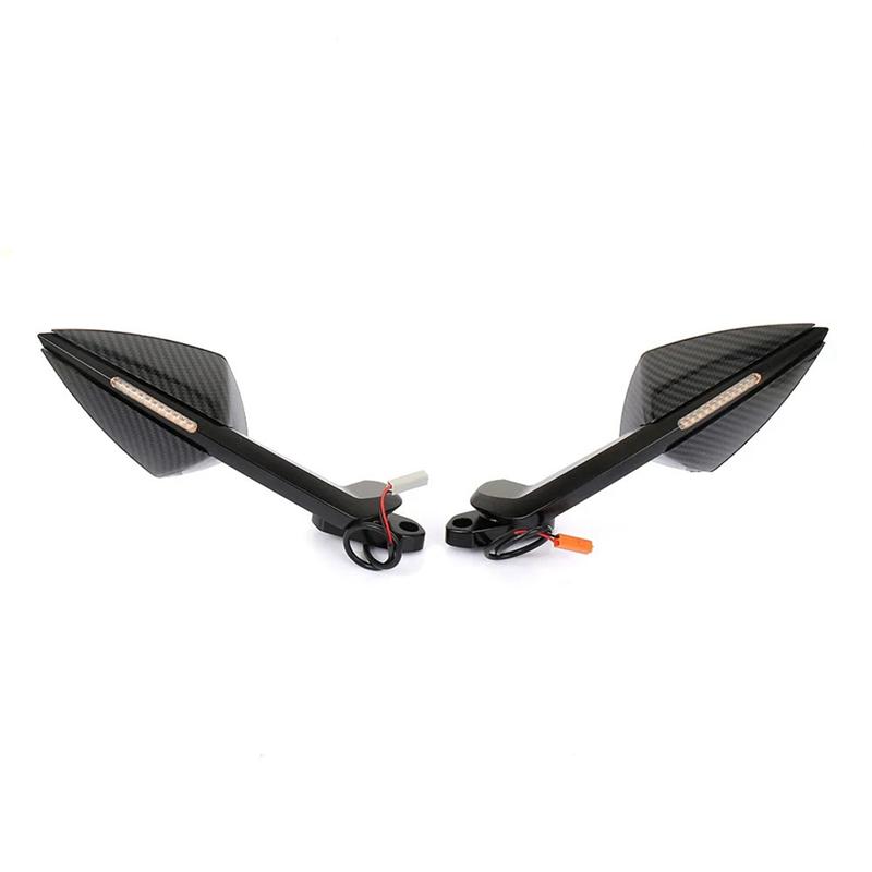 

NEW-For Kawasaki ZX-6R Rearview Mirrors For Kawasaki ZX-6R Rearview Mirrors With Turn Signals LED Motorcycle Accessories чорний