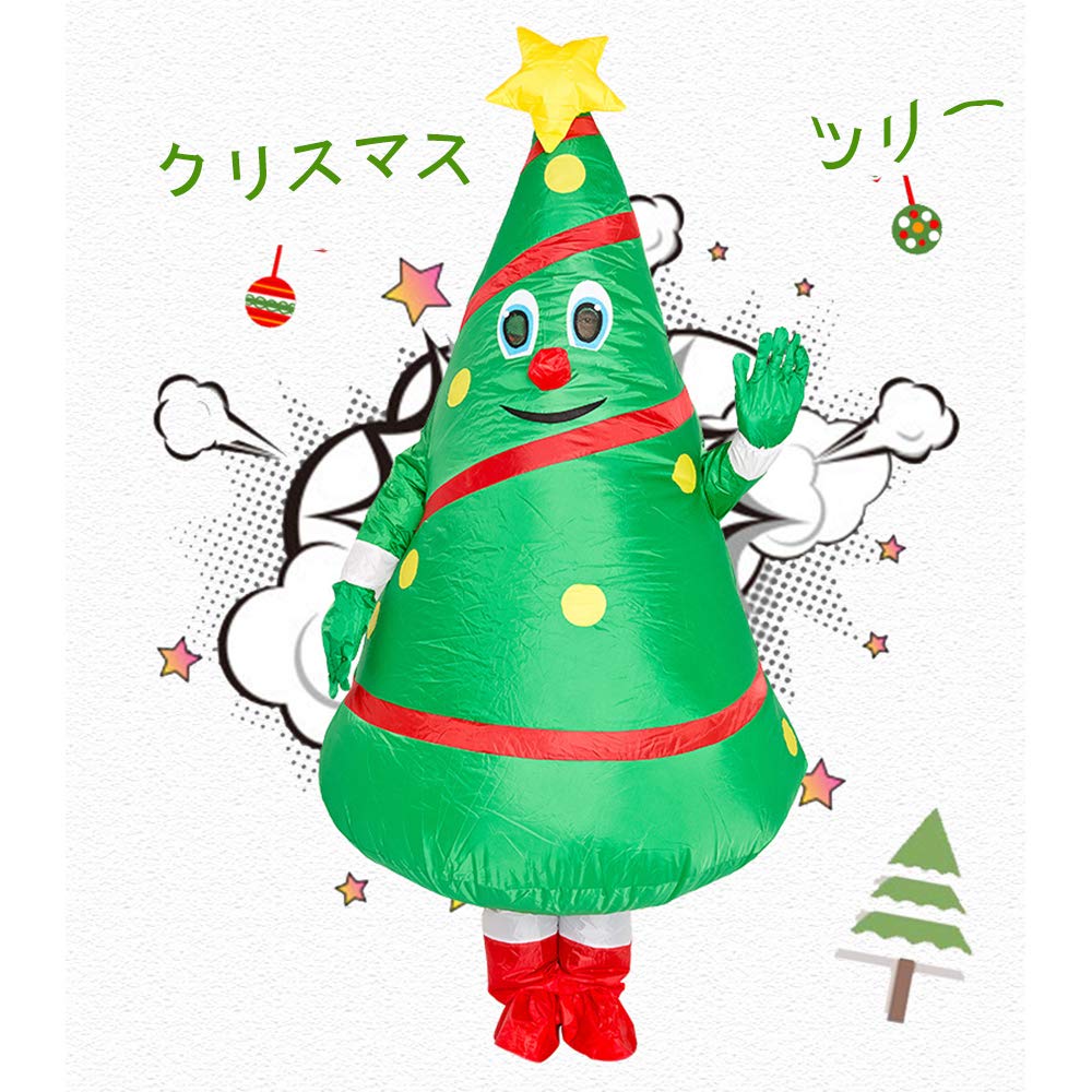 Christmas Christmas Tree Inflatable Santa Claus Funny Christmas Tree Outfit with Costume Set for Includes Fan Blower [SYitong] Costume, Santa,