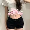 Spicy Girl Retro Low-Waist Black Denim Shorts for Women - Spring/Summer 2025