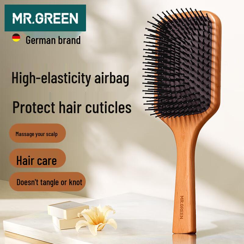 

MR.GREEN Немецкая деревянная расческа с массажной подушкой