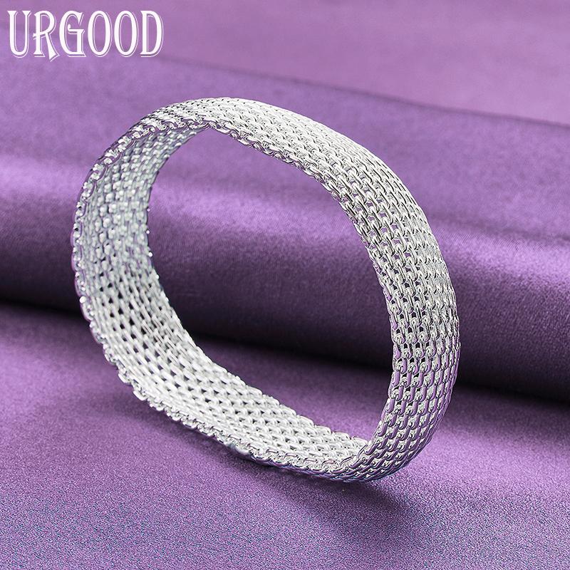 Großes gewebtes Armband aus 925er Sterlingsilber, Modeschmuck