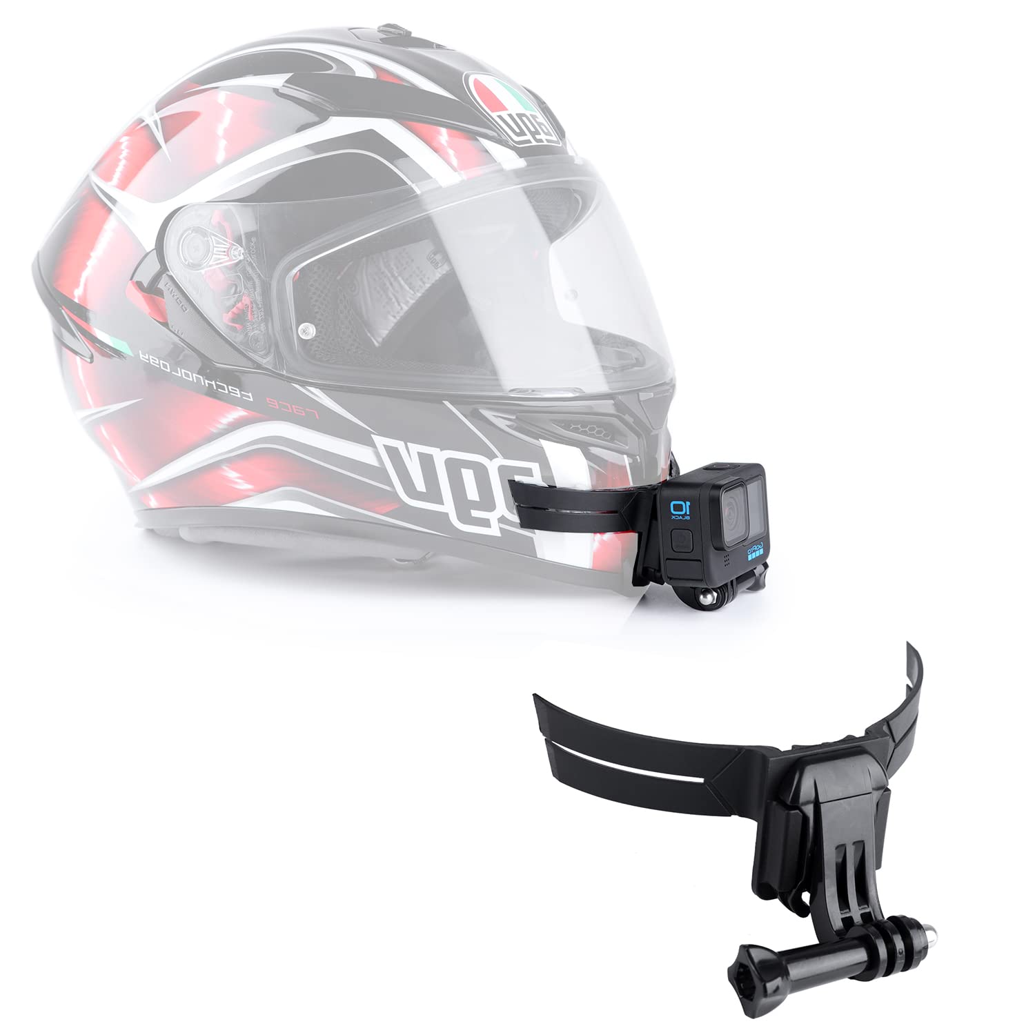 

Wearable Camera Chin Motorcycle Helmet Chin Adhesive Mount Accessory for Helmet Chin Holder Compatible with GoPro Hero Osmo Insta360 Mount, GoPro,