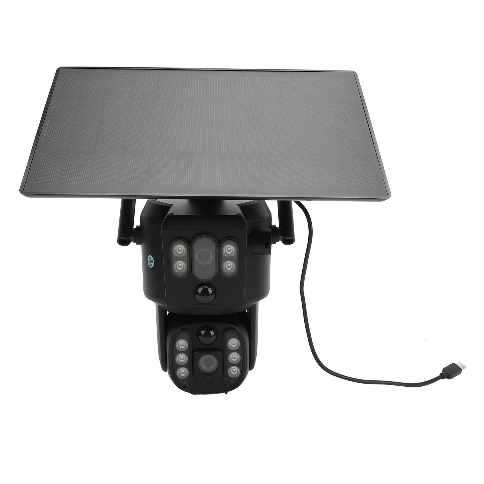 

Solar Security Camera 8MP 4K Dual Lens Wireless Full Color Night Vision 2 Way Talk Human Detection IP55 Water Resistant