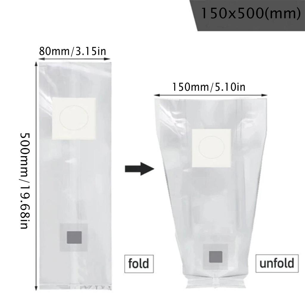 5pcs Mushroom Spawn Grow Bag W/Self-Healing Injection Port Filter Patch Autoclaving Substrate Mushroom Spawn Bag