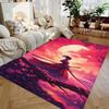 Beautiful Red Sunset Maiden Print Carpet Living Room Bedroom Decor Non-slip Parlor Floor Mat Surface Smooth Carpet Birthday Gift
