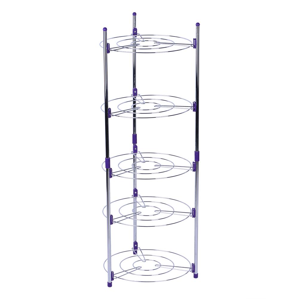 5 Tiers Home Kitchen Pans Pots Storage Rack Durable Metal Wire Shelving Organizer nero
