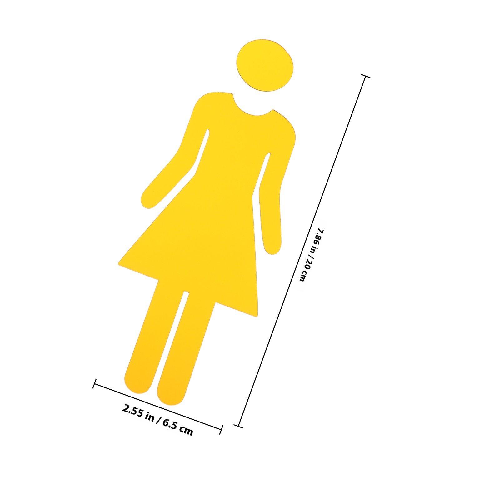 

2Pcs Elegant Acrylic Bathroom Sign Toilet Sign Restroom Identification Marker Washroom Door Symbol for Office Coffee золотистый