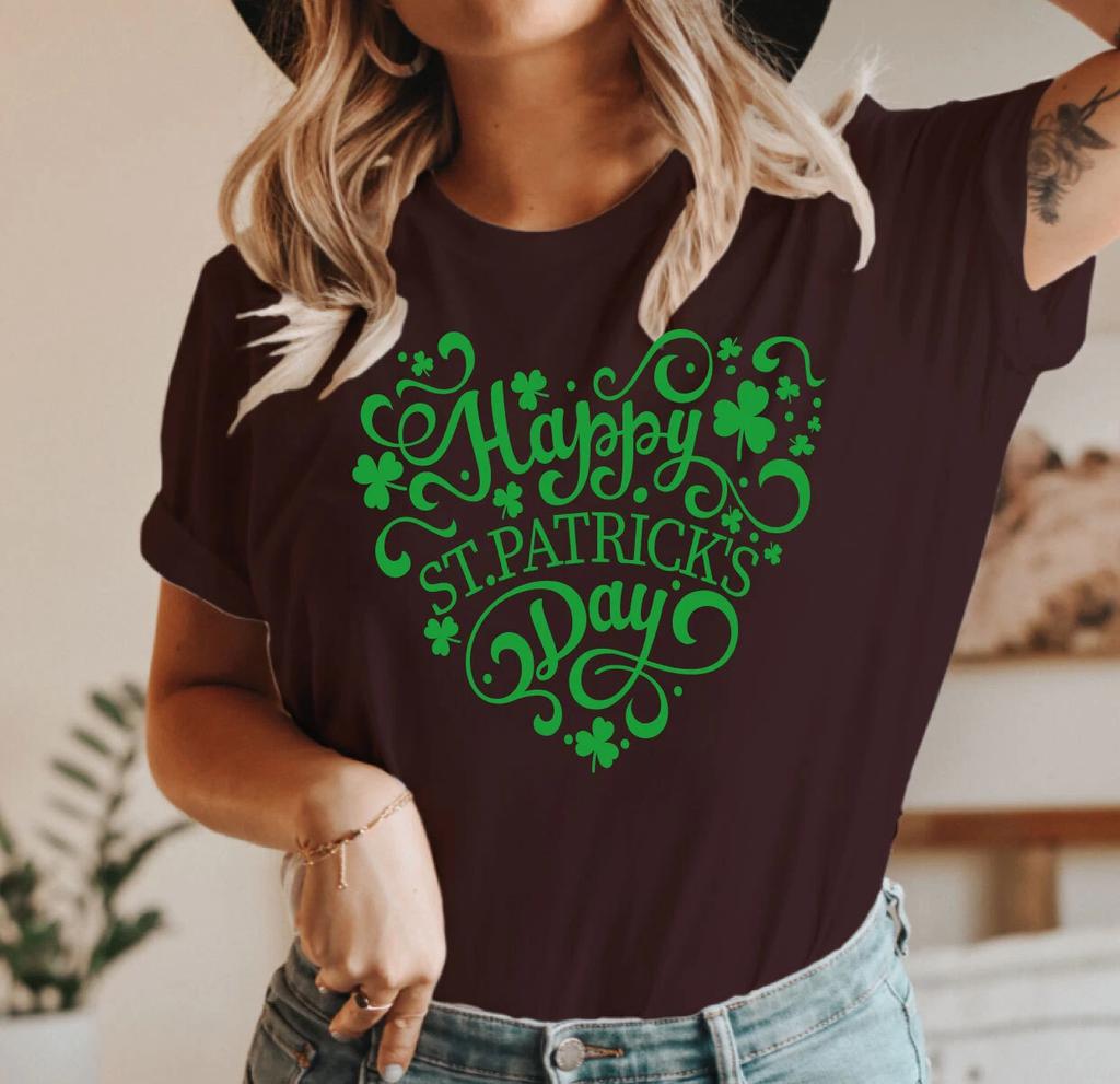 St Patrick's Day T-Shirt Irish Shamrock Ireland Paddys (Happy st day love 1, TS)