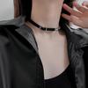Niche Design Sense Black Belt Buckle Choker Daily Neck Accessories Short Collar Minimalist Neck Ring Women