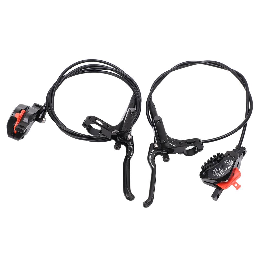 Hydraulic Disc Brake Set Aluminum Alloy 4 Piston Front and Rear Bilateral Hydraulic Brake for Mountain Bike Black