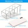 Clear Plastic Remote Control Holder and Desk Organizer with 4 Compartments for Home and Office Use