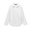Spring and Summer Women's Clothing Asymmetric Hem Cotton Blend Long Sleeves Lapel Casual Oxford Shirt 8741049