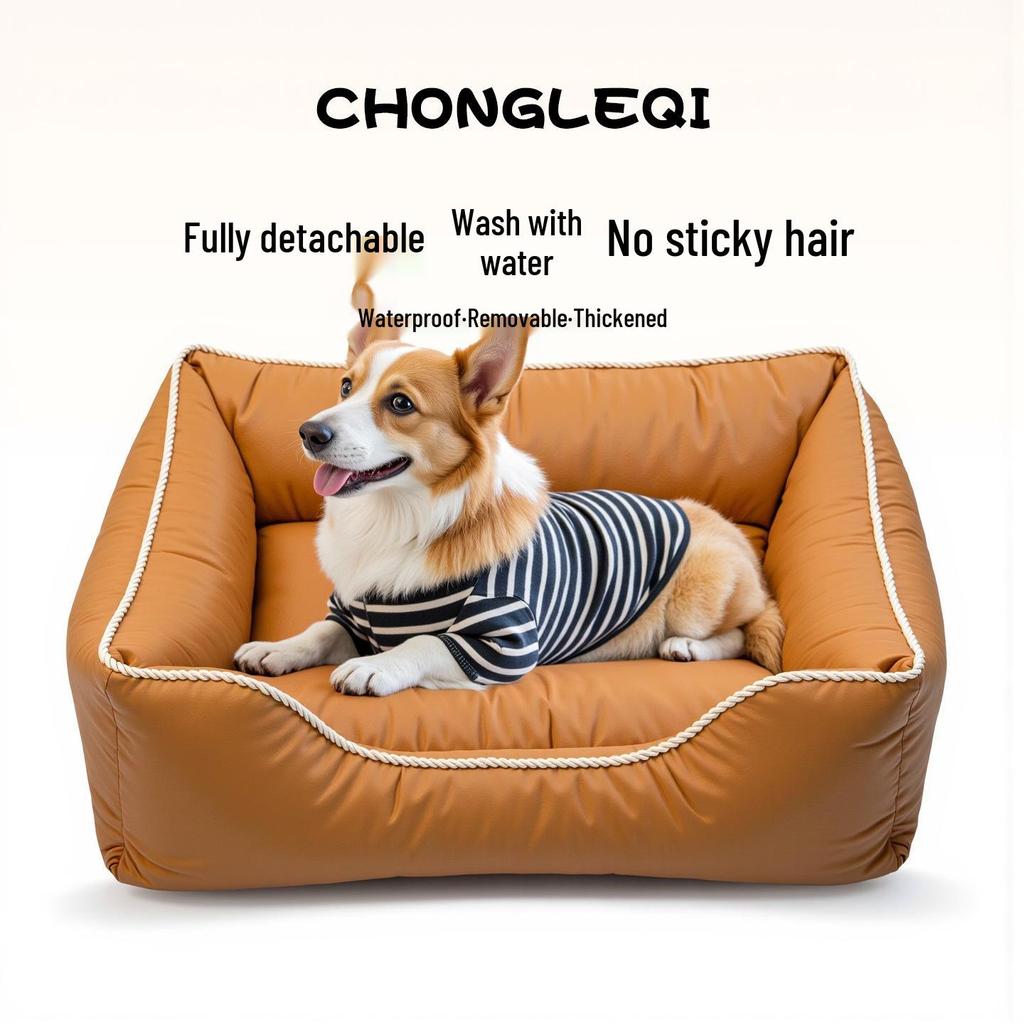 Durable, Waterproof, Hair-Resistant Dog Bed - Cozy for Small & Medium Dogs, Washable, and Warm for Winter.
