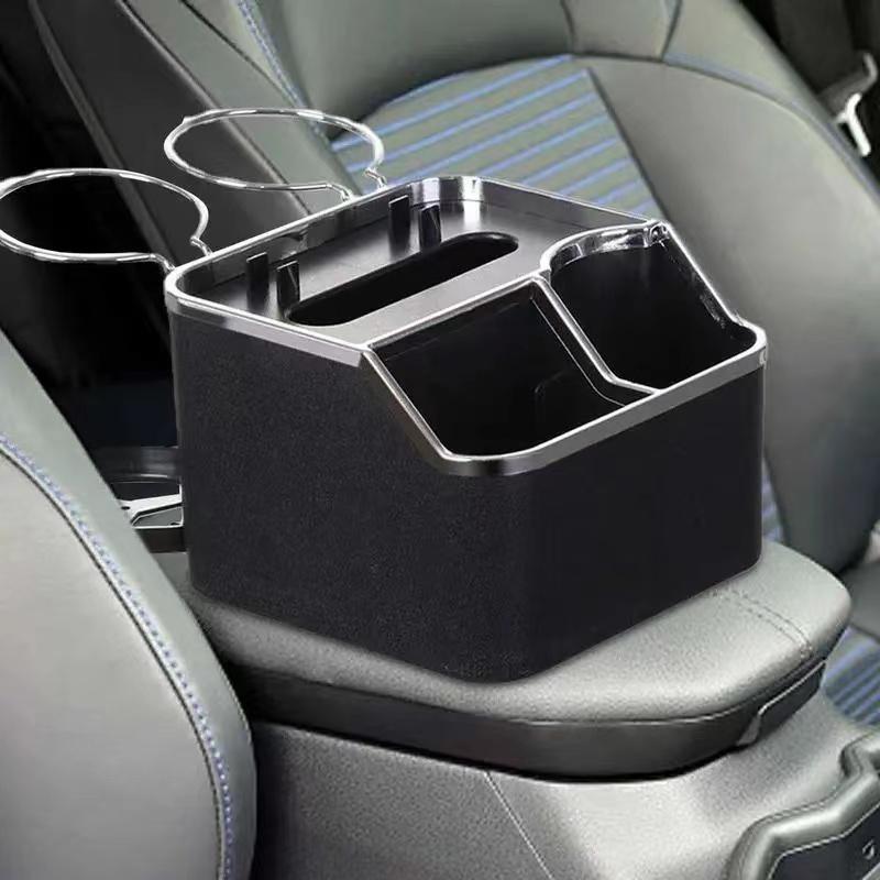 Multi functional car storage box, cup holder, tissue box, car armrest box, phone holder, multi-layer storage box