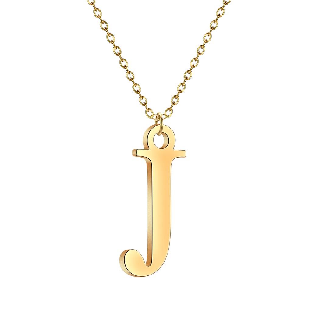 Kinitial A-Z English Alphabet Letter Pendants Necklaces For Women Metal Jewelry Simple Initial Chain Choker Collares