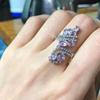 Zircon Inlaid Multi-Color Diamond Ring - Trendy European & American Fashion Jewelry