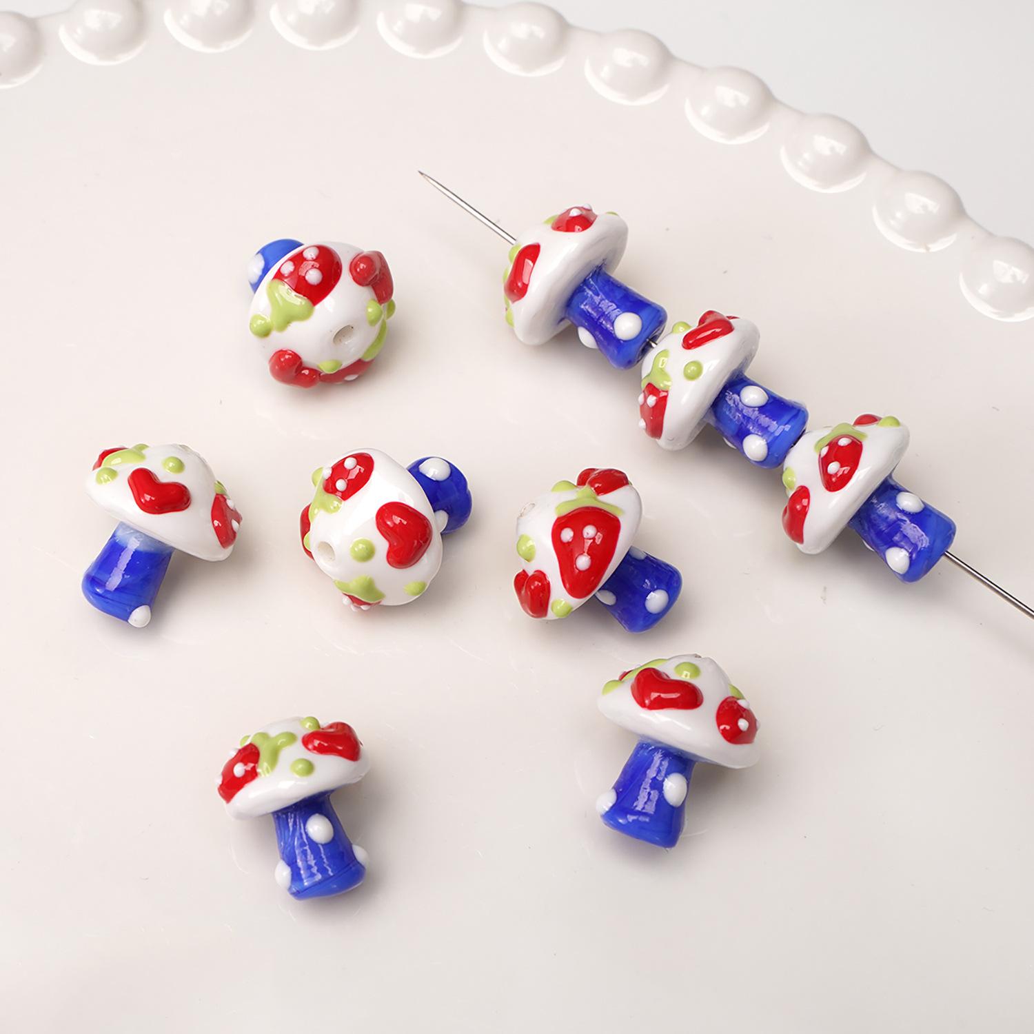 

Расписанные вручную грибные глазурованные бусины, самодельные бисерные украшения, материалы для браслетов, сумок, ожерелий, стеклянные бусины, бусины для изготовления ювелирных изделий 1 PC