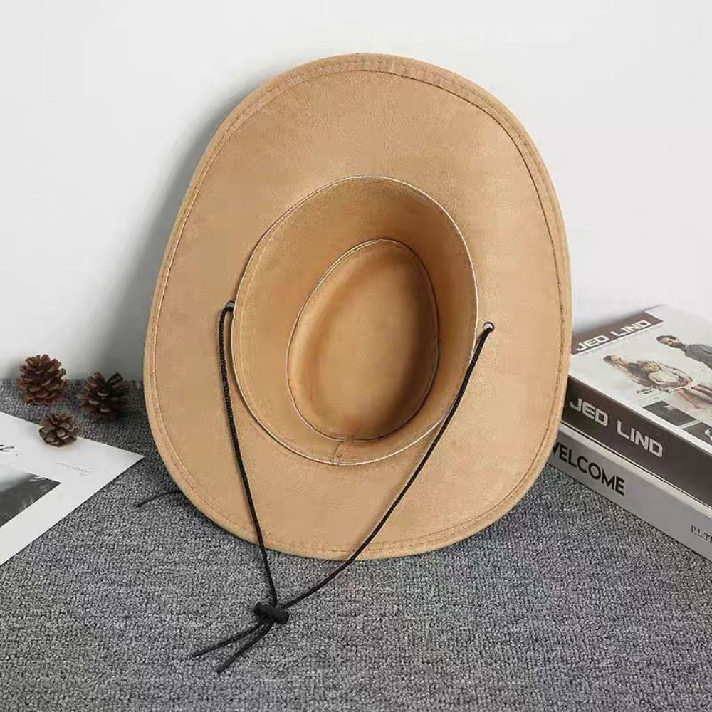 Cow Head Western Cowboy Hat Wide Brim Knight Hat Gentleman Visor Caps  Outdoor