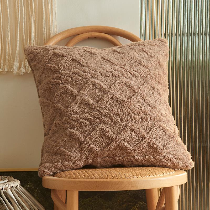 Twist Plush Pillowcase Cushion Cover Light Luxury Ins Nordic Home Sofa Plush Cushion