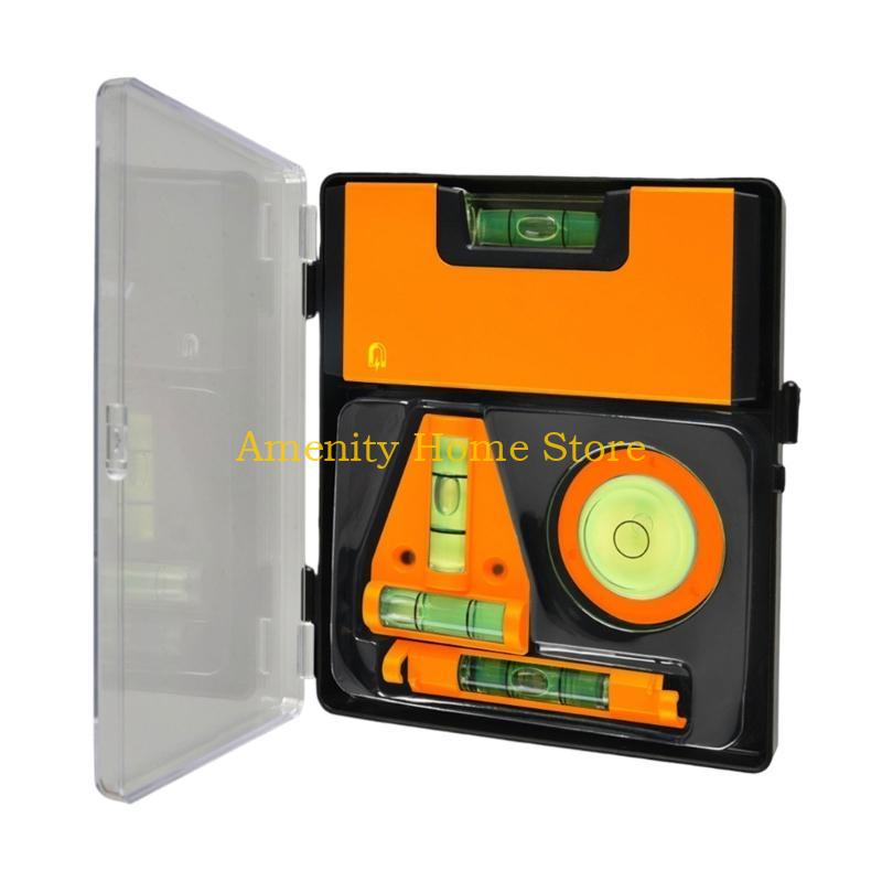 F26C Набор из 4-х уровней, Портативные маленькие пузырьковые уровни, Ударопрочный пузырьковый уровень для измерений