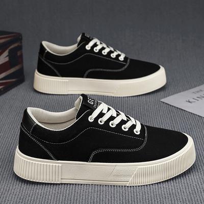 Men's Shoes 2025 Spring Canvas Shoes Teen Students Trend Skateboard Shoes Fashion Korean Version Street Photography Premium Sense Board Shoes