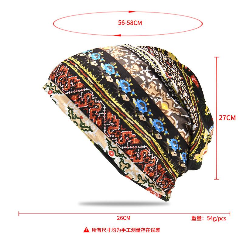 Popular Baotou Stacking Hat Men's and Women's Pullover Hat Scarf Dual-purpose New Printed Headscarf Hat Head