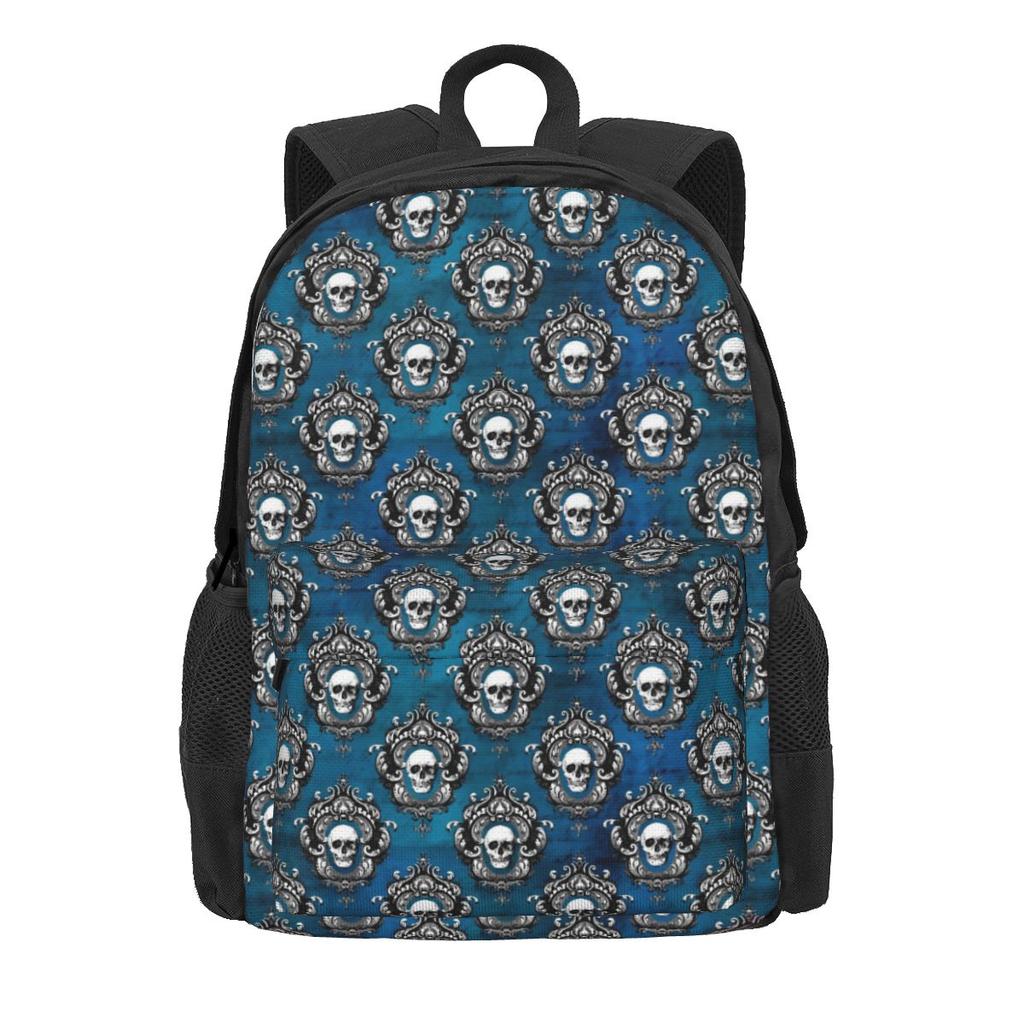 Gotischer Totenkopf Rucksack Hipster Modern Damen Polyester Reise Rucksäcke Atmungsaktiv Lustig Schultaschen Rucksack