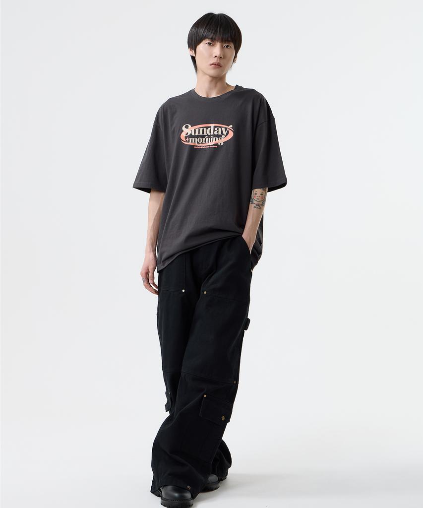 Nasttingijeubeleoldaenmi Sunday Morning Tee_Charcoal
