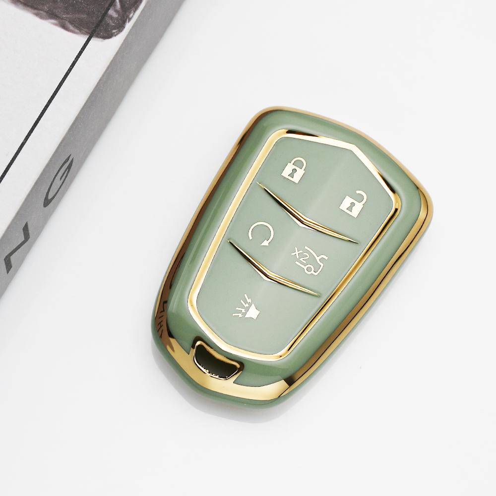 4/5 Buttons TPU Car Smart Key Cover Case Key Fob Bag For Cadillac ATS CT6 CTS DTS XT5 Escalade ESV SRX STS XTS ELR 2014 - 2018