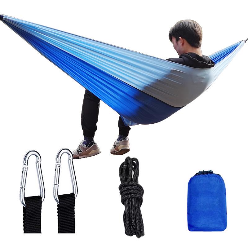 Anti-Rollover Lightweight Outdoor Nylon Hammock – Portable 210T Parachute Cloth