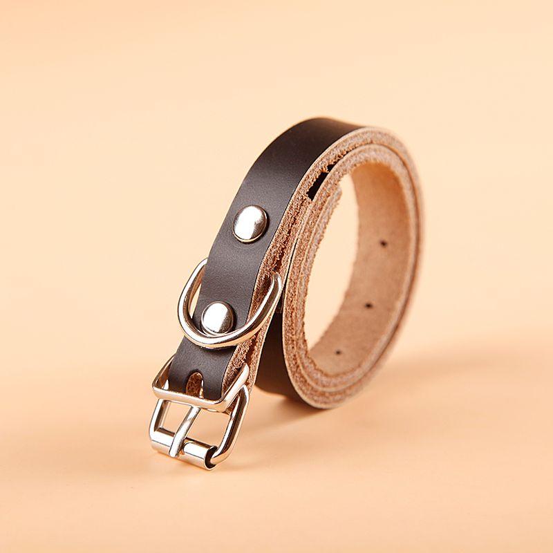 

Ошейник для собаки из натуральной кожи, для собак среднего размера, маленького размера, для щенков, кошек, ошейник для собаки, ошейник, товары для питомцев, шлейка для собаки M-Medium Black