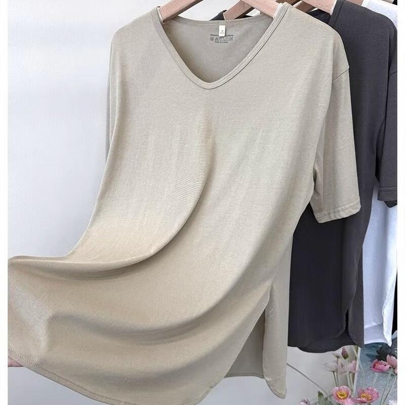 Junbie Women's Plus Size Loose Fit V-Neck Short Sleeve T-Shirt